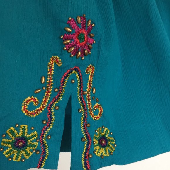 90's Embroidered Crepe High Rise Mom Shorts /Sz.14 - Picture 2 of 6